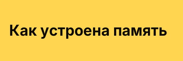 Как устроена память
