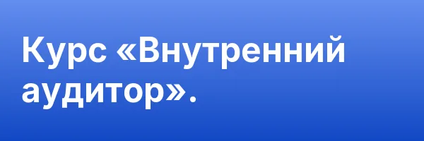 Курс «Внутренний аудитор».