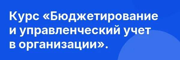 Курс «Бюджетирование и управленческий учет в организации».