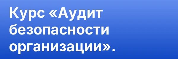 Курс «Аудит безопасности организации».