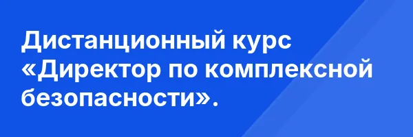 Дистанционный курс «Директор по комплексной безопасности».