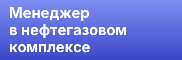 Менеджер в нефтегазовом комплексе