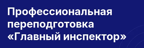 Профессиональная переподготовка «Главный инспектор»