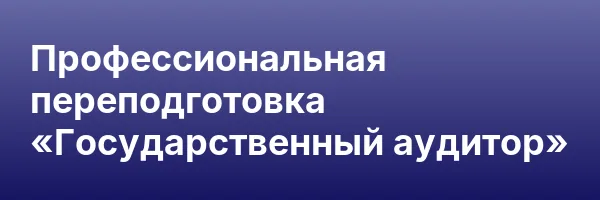 Профессиональная переподготовка «Государственный аудитор»