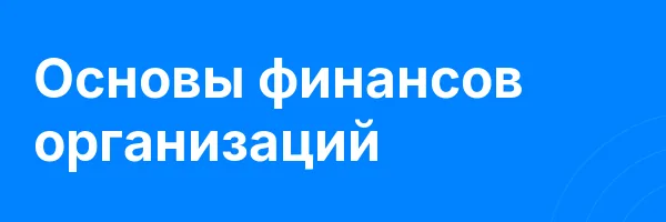 Основы финансов организаций