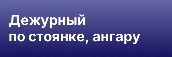 Дежурный по стоянке, ангару