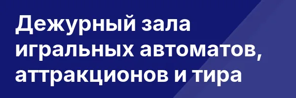 Дежурный зала игральных автоматов, аттракционов и тира
