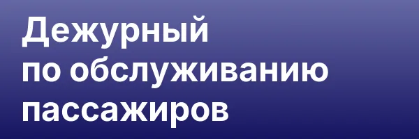 Дежурный по обслуживанию пассажиров