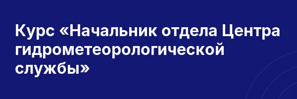Курс «Начальник отдела Центра гидрометеорологической службы»