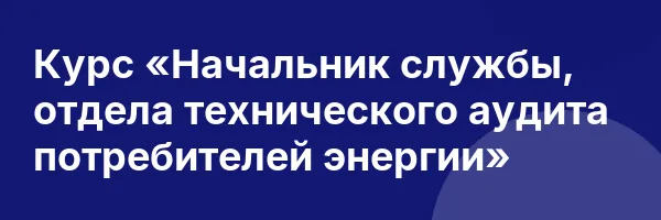 Курс «Начальник службы, отдела технического аудита потребителей энергии»
