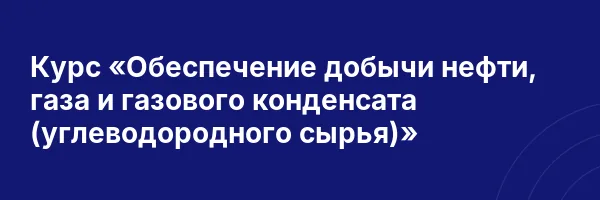 Курс «Обеспечение добычи нефти, газа и газового конденсата (углеводородного сырья)»