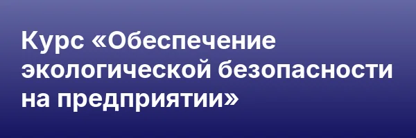 Курс «Обеспечение экологической безопасности на предприятии»