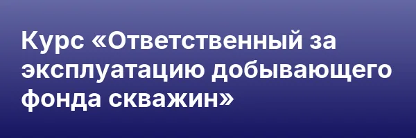 Курс «Ответственный за эксплуатацию добывающего фонда скважин»