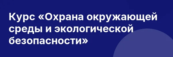 Курс «Охрана окружающей среды и экологической безопасности»