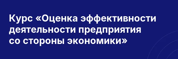 Курс «Оценка эффективности деятельности предприятия со стороны экономики»
