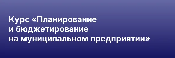 Курс «Планирование и бюджетирование на муниципальном предприятии»