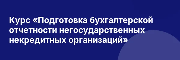Курс «Подготовка бухгалтерской отчетности негосударственных некредитных организаций»