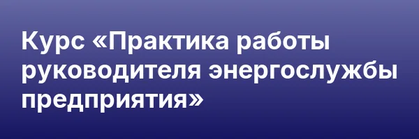 Курс «Практика работы руководителя энергослужбы предприятия»