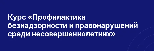 Курс «Профилактика безнадзорности и правонарушений среди несовершеннолетних»
