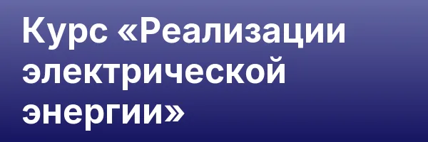 Курс «Реализации электрической энергии»