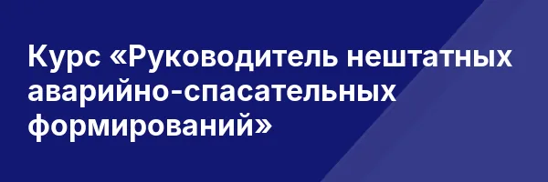 Курс «Руководитель нештатных аварийно-спасательных формирований»