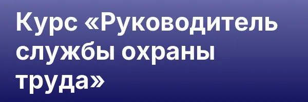 Курс «Руководитель службы охраны труда»