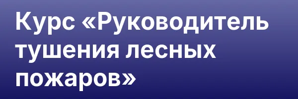 Курс «Руководитель тушения лесных пожаров»