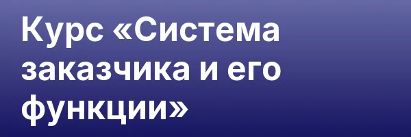 Курс «Система заказчика и его функции»