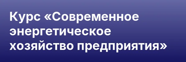 Курс «Современное энергетическое хозяйство предприятия»