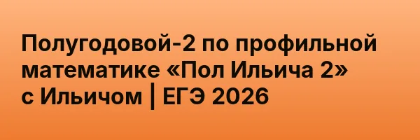Полугодовой-2 по профильной математике «Пол Ильича 2» с Ильичом | ЕГЭ 2026
