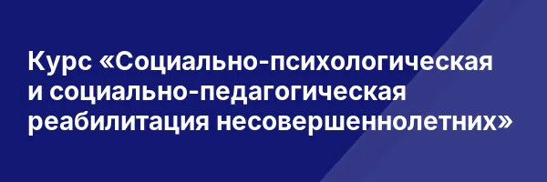 Курс «Социально-психологическая и социально-педагогическая реабилитация несовершеннолетних»