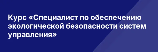 Курс «Специалист по обеспечению экологической безопасности систем управления»