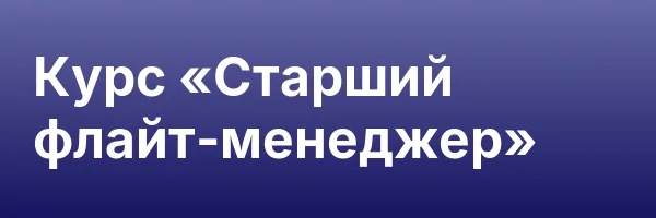 Курс «Старший флайт-менеджер»