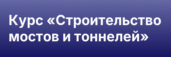 Курс «Строительство мостов и тоннелей»