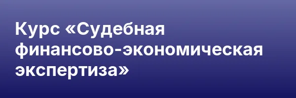 Курс «Судебная финансово-экономическая экспертиза»