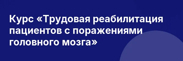 Курс «Трудовая реабилитация пациентов с поражениями головного мозга»