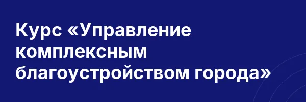 Курс «Управление комплексным благоустройством города»