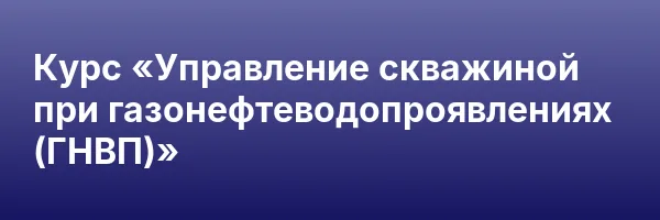 Курс «Управление скважиной при газонефтеводопроявлениях (ГНВП)»