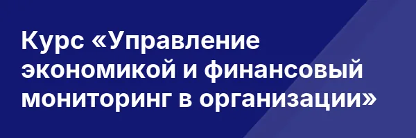 Курс «Управление экономикой и финансовый мониторинг в организации»