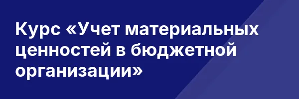 Курс «Учет материальных ценностей в бюджетной организации»