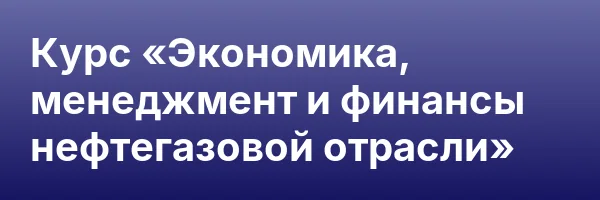 Курс «Экономика, менеджмент и финансы нефтегазовой отрасли»