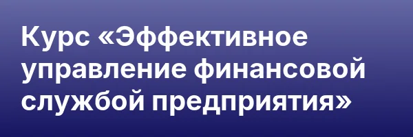Курс «Эффективное управление финансовой службой предприятия»