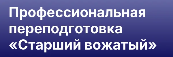 Профессиональная переподготовка «Старший вожатый»