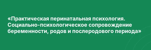 «Практическая перинатальная психология. Социально-психологическое сопровождение беременности, родов и послеродового периода»