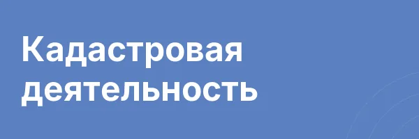 Кадастровая деятельность