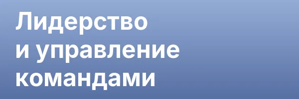 Лидерство и управление командами