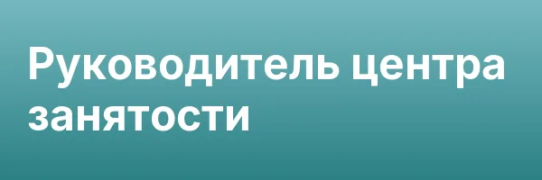 Руководитель центра занятости