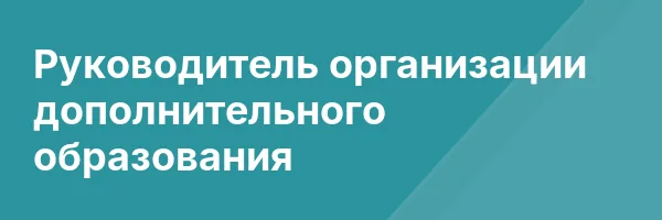Руководитель организации дополнительного образования