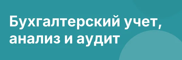 Бухгалтерский учет, анализ и аудит