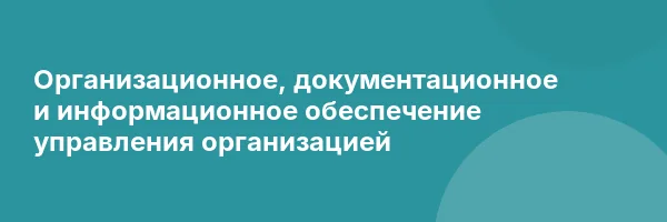 Организационное, документационное и информационное обеспечение управления организацией